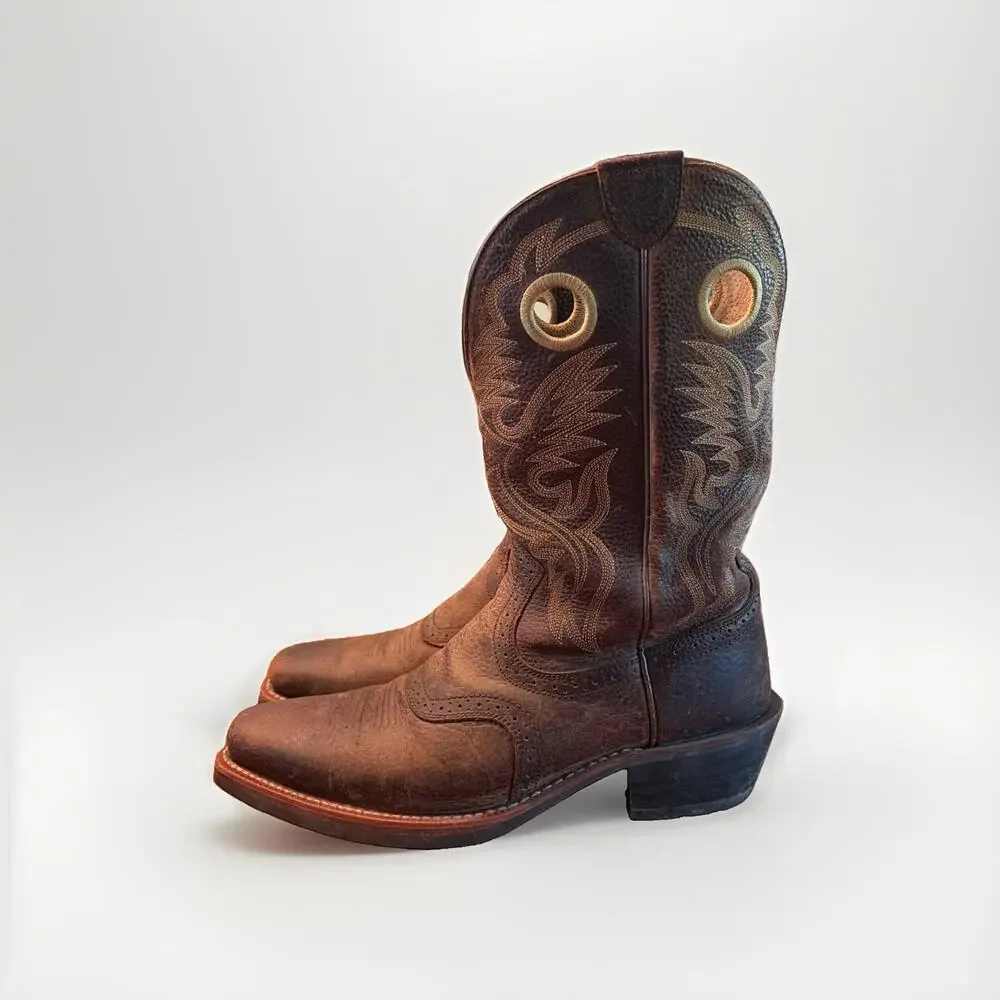 ARIAT HERITAGE ROUGHSTOCK SZ 12 EE Wide Western Boots Mens Brown Oiled Rowdy
